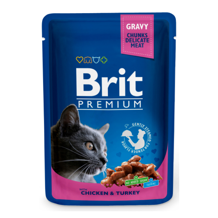 Brit Premium Cat Pouches with Chicken & Turkey 100 g - 1