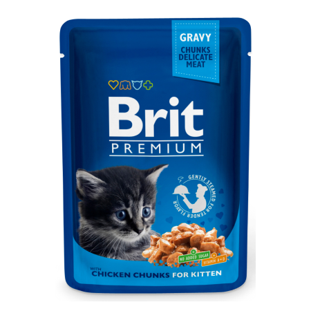 Brit Premium Cat Pouches Chicken Chunks for Kitten 100 g - 1