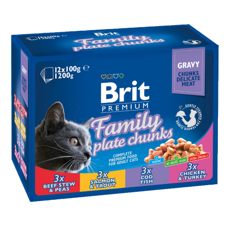 Brit Premium Cat Pouches Family Plate (12x100 g) 1,2 kg