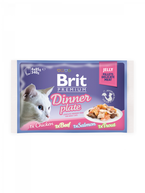 Brit Premium Cat Delicate Fillets in Jelly Dinner Plate  (4 x 85 g) 340 g - 1