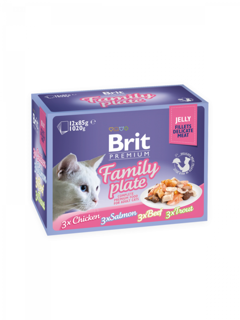 Brit Premium Cat Delicate Fillets in Jelly Family Plate (12 x 85 g) 1,02 kg - 1