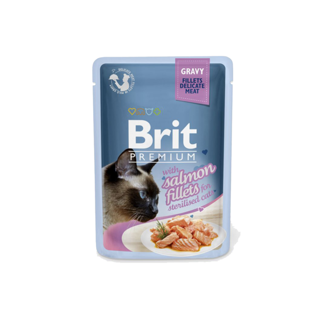 Brit Premium Cat Delicate Fillets in Gravy with Salmon for Sterilised 85 g - 1