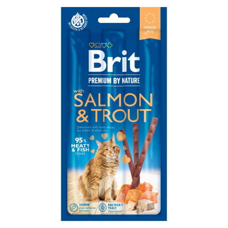 Brit Premium by Nature Cat Sticks with Salmon & Trout 15 g - 1