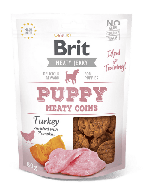 Brit Jerky Puppy-Turkey Meaty Coins 80 g - 1