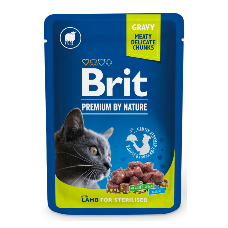 Brit Premium Cat Pouches Lamb for Sterilized 100 g - 1