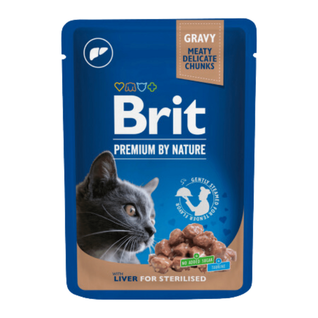 Brit Premium Cat Pouches Liver for Sterilized 100 g - 1