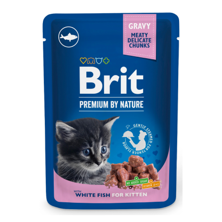 Brit Premium Cat Pouches with Fish Kitten 100 g - 1