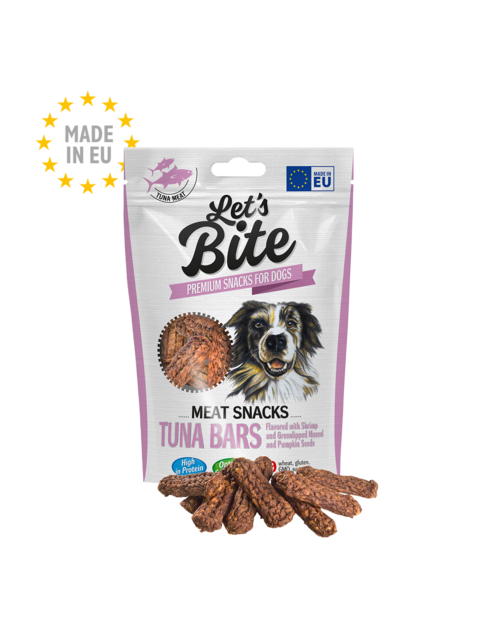 Let’s Bite Meat Snacks Tuna Bars Flavored with Shrimp and Greenlipped Mussel and Pumpin Seeds 80 g - 1