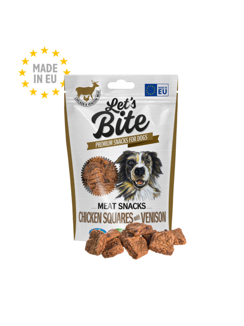 Let’s Bite Meat Snacks Chicken Squares with Venison 80 g - 1