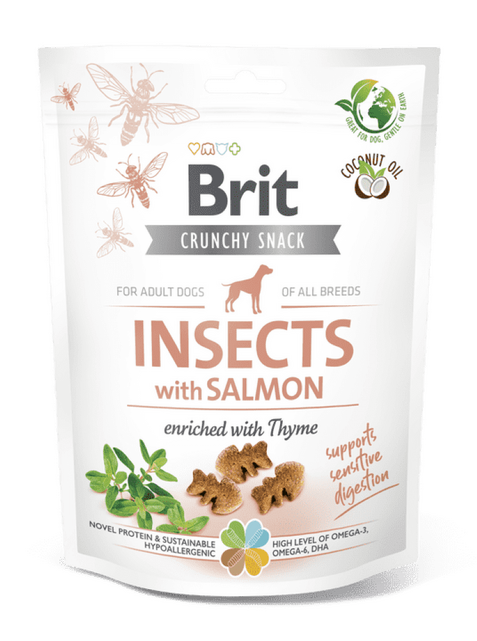 Brit Care Dog Crunchy Cracker. Insects with Salmon enriched with Thyme 200 g - 1