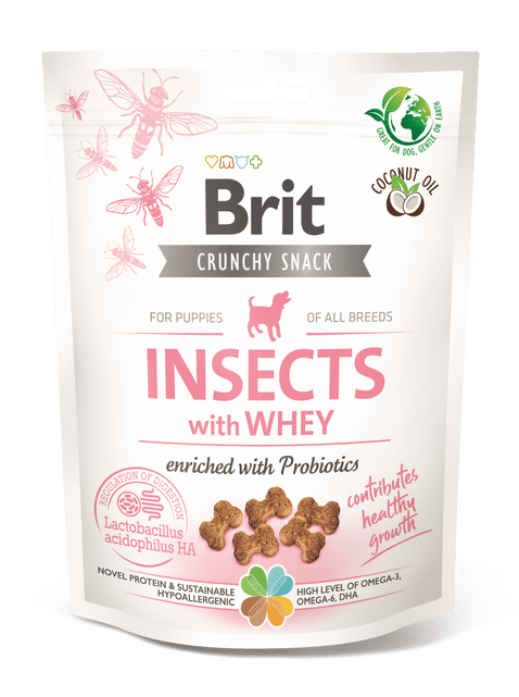 Brit Care Dog Crunchy Cracker Puppy. Insects w. Whey enriched w. Probiotics 200 g - 1