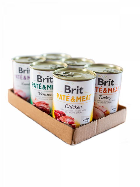 Brit Paté & Meat Mix pack (Beef, Chicken, Turkey, Duck, Lamb, Venison) 6 x 400 g