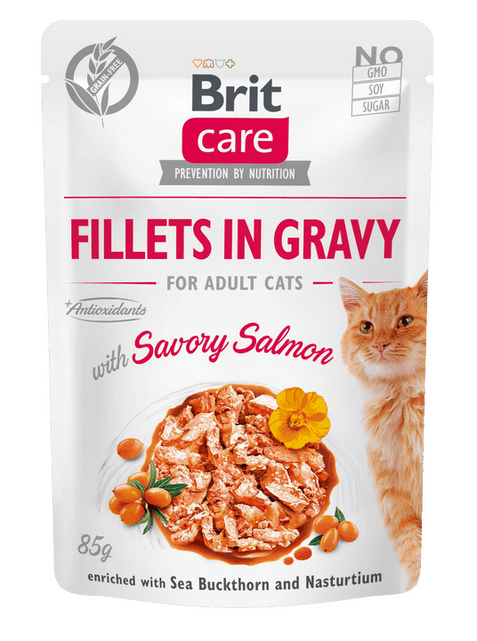 Brit Care Cat Fillets in Gravy with Savory Salmon 85 g - 1