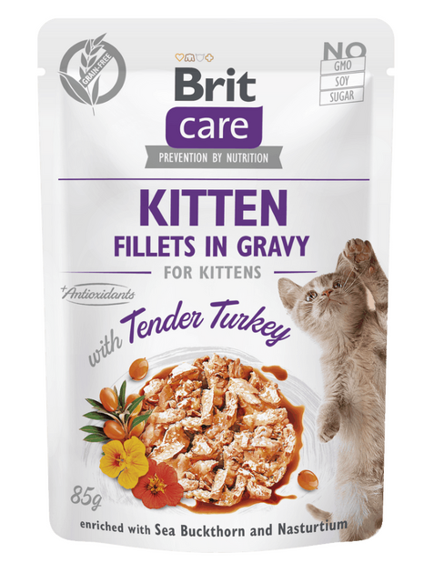 Brit Care Cat Kitten. Fillets in Gravy with Tender Turkey 85 g - 1