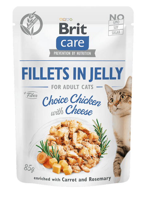 Brit Care Cat Fillets in Jelly Choice Chicken with Cheese 85 g - 1