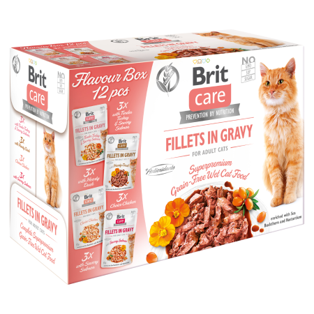 Brit Care Cat Flavour box Fillet in Gravy, 4*3 pcs 1,02 kg - 1