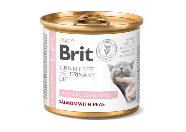Brit GF Veterinary Diet Cat Cans Hypoallergenic 200 g - 1
