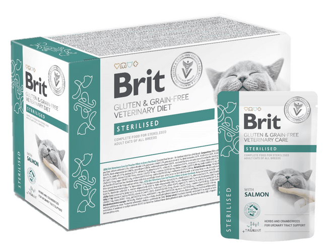 Brit Grain & Gluten-Free VD Care Cat Pouch fillets in Gravy Sterilised 12x 85 g 