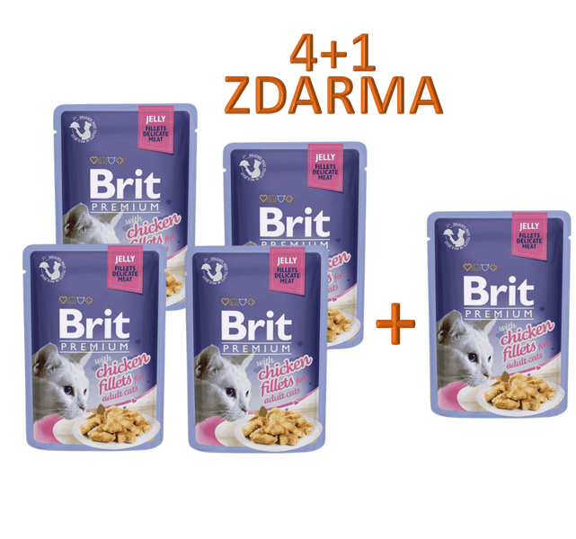 5 x Brit Premium Cat Delicate Fillets in Jelly with Chicken 85 g - 1